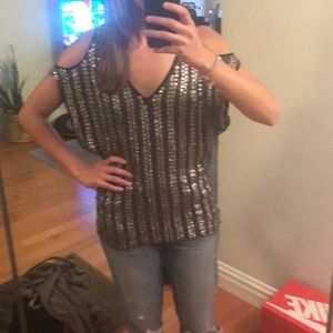 Parker Black Sequin top
